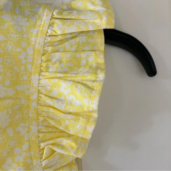 🐱2 / $15 NWOT Cat & Jack Girls' Sleeveless Floral Yellow Top Ruffle Sleeve (L) - Picture 5 of 7